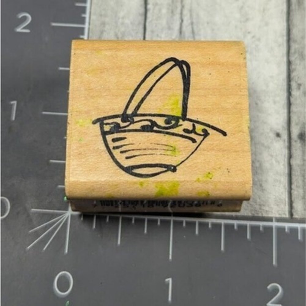 Inkadinkado Basket Handle 92038K Rubber Stamp Wood #i93